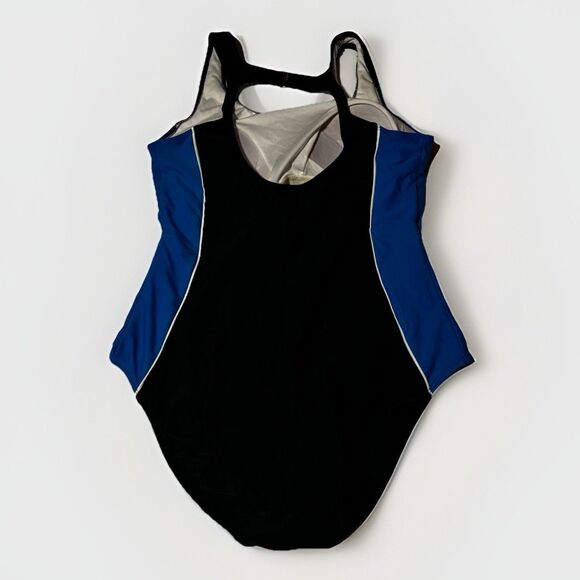 Catalina Swimsuit One Piece Women’s Size 16/18 XL Blue Black Bathing Suit Beach - Picture 2 of 7